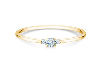 Engagement ring Vivid Petite Cushion Cut in 18K yellow gold with diamonds 0.10ct G/SI