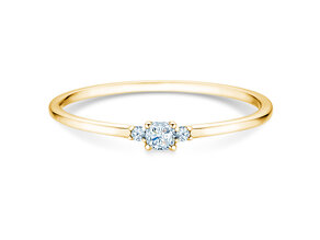 Engagement ring Vivid Petite Cushion Cut in 18K yellow gold with diamonds 0.10ct G/SI