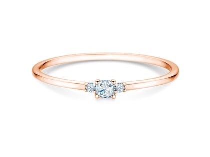 Engagement ring Vivid Petite Cushion Cut in 14K rosé gold with diamonds 0.10ct G/SI