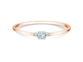 Engagement ring Vivid Petite Cushion Cut in 14K rosé gold with diamonds 0.10ct G/SI