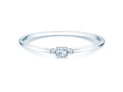 Engagement ring Vivid Petite Cushion Cut in 14K white gold with diamonds 0.10ct G/SI