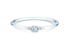 Engagement ring Vivid Petite Cushion Cut in 14K white gold with diamonds 0.10ct G/SI