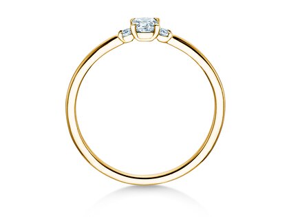Engagement ring Vivid Petite Cushion Cut in 14K yellow gold with diamonds 0.20ct G/SI