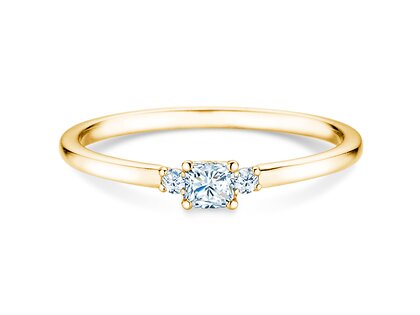 Engagement ring Vivid Petite Cushion Cut in 14K yellow gold with diamonds 0.20ct G/SI