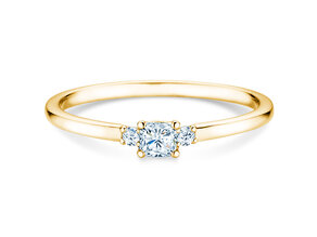 Engagement ring Vivid Petite Cushion Cut in 14K yellow gold with diamonds 0.20ct G/SI