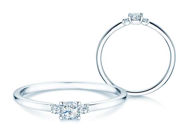 Engagement ring Vivid Petite Cushion Cut in platinum