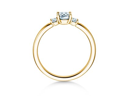 Engagement ring  in 9K yellow gold with lab-grown diamonds 0.40ct E/VS