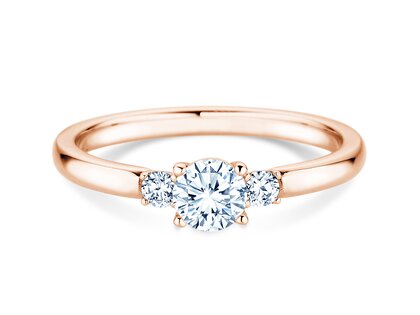 Engagement ring Vivid Petite Diamond in 18K rosé gold with lab-grown diamonds 0.40ct E/VS