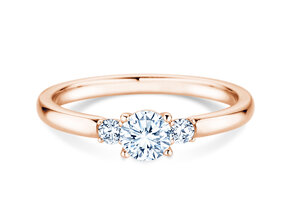 Engagement ring Vivid Petite Diamond in 18K rosé gold with lab-grown diamonds 0.40ct E/VS