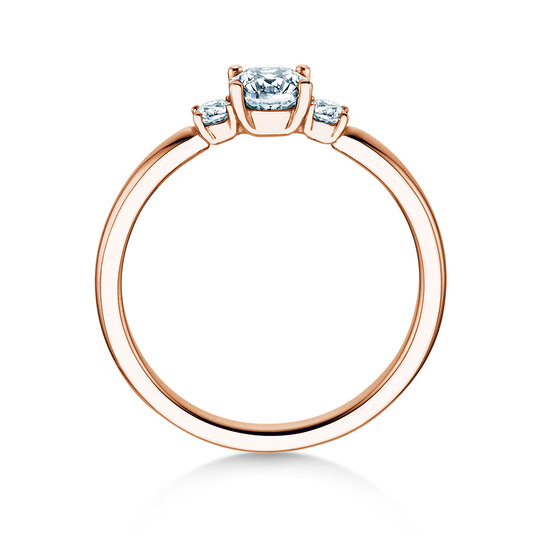 Engagement ring Vivid Petite Diamond in 14K rosé gold with lab-grown diamonds 0.40ct