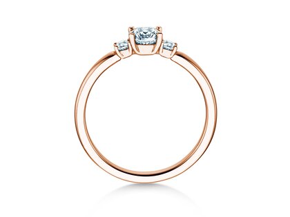 Engagement ring Vivid Petite Diamond in 18K rosé gold with lab-grown diamonds 0.40ct E/VS