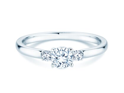 Engagement ring  in 9K white gold with lab-grown diamonds 0.40ct E/VS