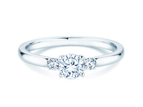 Engagement ring  in 9K white gold with lab-grown diamonds 0.40ct E/VS