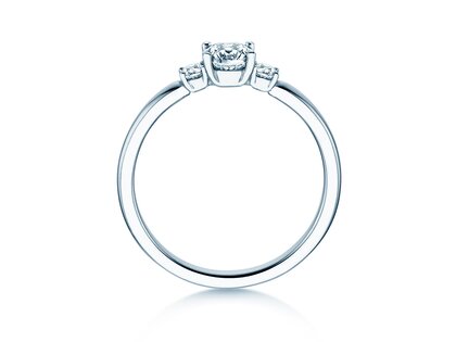 Engagement ring  in 9K white gold with lab-grown diamonds 0.40ct E/VS