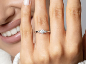 Engagement ring Vivid Petite Diamond in 18K yellow gold with diamonds 0.50ct G/SI