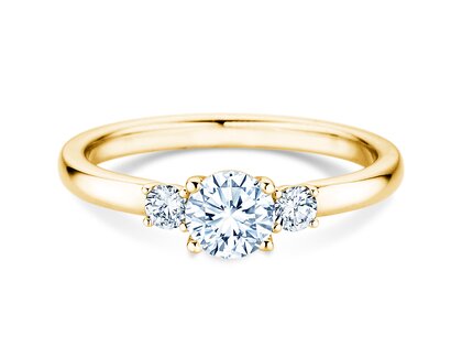 Engagement ring Vivid Petite Diamond in 18K yellow gold with diamonds 0.50ct G/SI