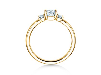 Engagement ring Vivid Petite Diamond in 18K yellow gold with diamonds 0.50ct G/SI