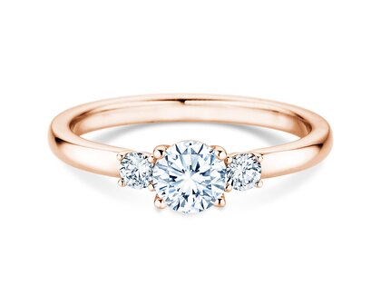 Engagement ring  in 9K rosé gold with diamonds 0.50ct G/SI