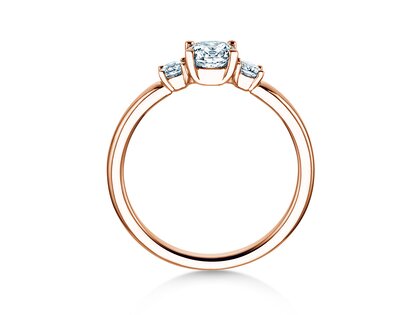 Engagement ring  in 9K rosé gold with diamonds 0.50ct G/SI