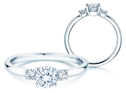 Engagement ring Vivid Petite Diamond in 18K white gold with diamonds 0.50ct G/SI