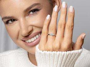 Engagement ring Vivid Petite Diamond in 18K rosé gold with diamonds 0.60ct G/SI