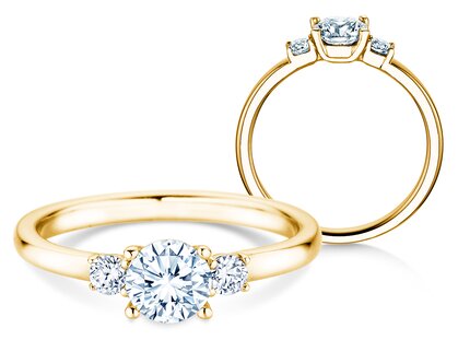 Engagement ring Vivid Petite Diamond in yellow gold