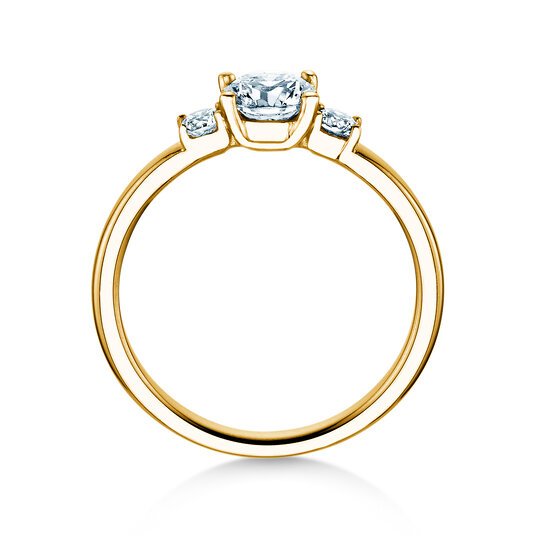 Engagement ring  in 9K yellow gold with lab-grown diamonds 0.60ct