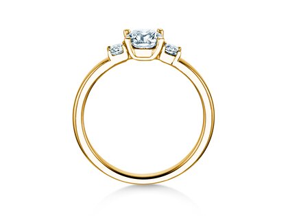 Engagement ring Vivid Petite Diamond in 18K yellow gold with lab-grown diamonds 0.60ct E/VS
