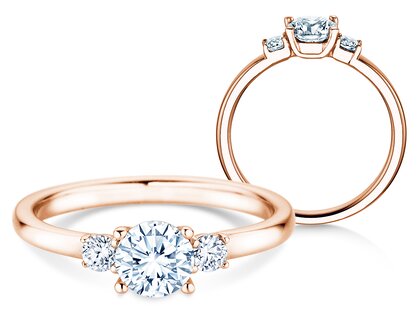 Engagement ring Vivid Petite Diamond in 18K rosé gold with diamonds 0.60ct G/SI