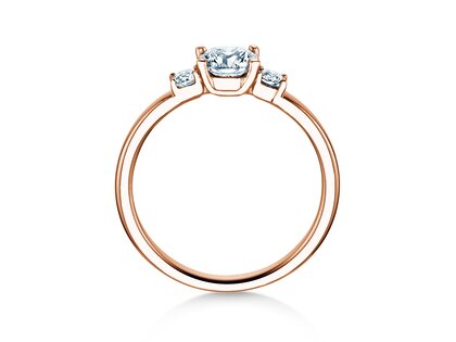 Engagement ring Vivid Petite Diamond in 18K rosé gold with diamonds 0.60ct G/SI