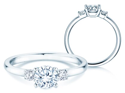 Engagement ring Vivid Petite Diamond in platinum 950/- with diamonds 0.60ct G/SI