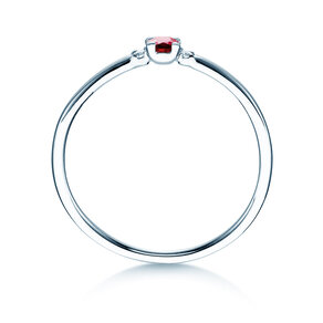 Engagement ring Vivid Petite in platinum 950/- with ruby 0.08ct and diamonds 0.02ct