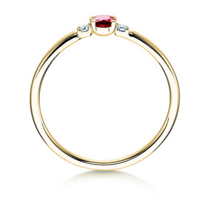 Engagement ring Vivid Petite in 14K yellow gold with ruby 0.16ct and diamonds 0.04ct