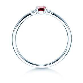 Engagement ring Vivid Petite in 14K white gold with ruby 0.16ct and diamonds 0.04ct