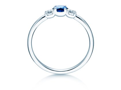 Engagement ring Vivid Petite in 14K white gold with sapphire 0.20ct and diamonds 0.20ct