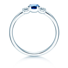 Engagement ring Vivid Petite in 14K white gold with sapphire 0.20ct and diamonds 0.20ct