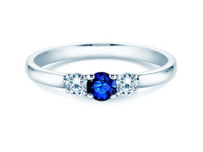 Engagement ring Vivid Petite in 14K white gold with sapphire 0.20ct and diamonds 0.20ct