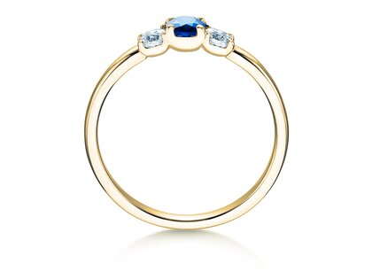 Engagement ring Vivid Petite in 14K yellow gold with sapphire 0.20ct and diamonds 0.20ct