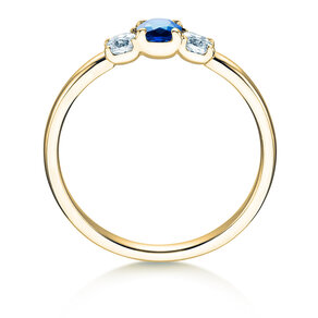 Engagement ring Vivid Petite in 14K yellow gold with sapphire 0.20ct and diamonds 0.20ct