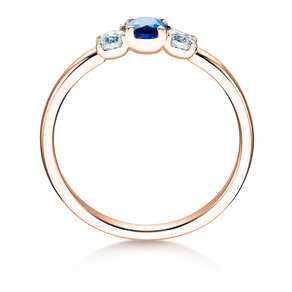 Engagement ring Vivid Petite in 14K rosé gold with sapphire 0.20ct and diamonds 0.20ct