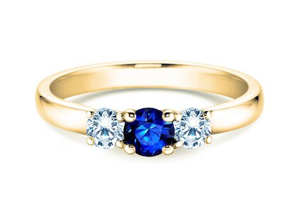 Engagement ring Vivid Petite in 18K yellow gold with sapphire 0.30ct and diamonds 0.30ct