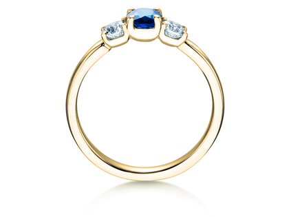 Engagement ring Vivid Petite in 18K yellow gold with sapphire 0.30ct and diamonds 0.30ct