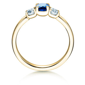 Engagement ring Vivid Petite in 18K yellow gold with sapphire 0.30ct and diamonds 0.30ct