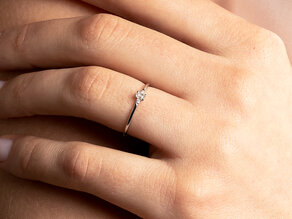 Engagement ring Vivid Petite Emerald Cut in 14K yellow gold with diamonds 0.10ct G/VS