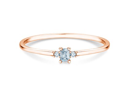 Engagement ring  in 9K rosé gold with diamonds 0.10ct G/VS