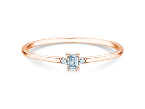 Engagement ring  in 9K rosé gold with diamonds 0.10ct G/VS