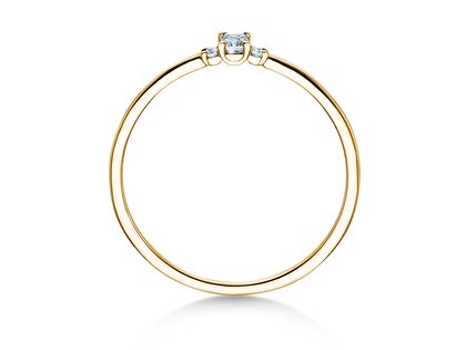 Engagement ring Vivid Petite Emerald Cut in 14K yellow gold with diamonds 0.10ct G/VS
