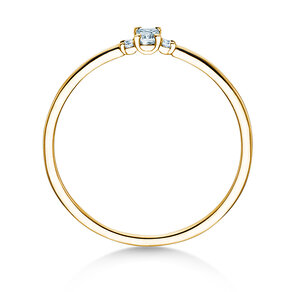 Engagement ring Vivid Petite Emerald Cut in 14K yellow gold with diamonds 0.10ct G/VS