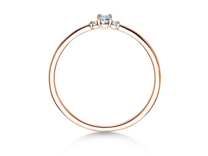 Engagement ring  in 9K rosé gold with diamonds 0.10ct G/VS