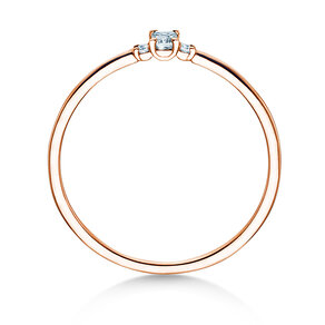 Engagement ring  in 9K rosé gold with diamonds 0.10ct G/VS